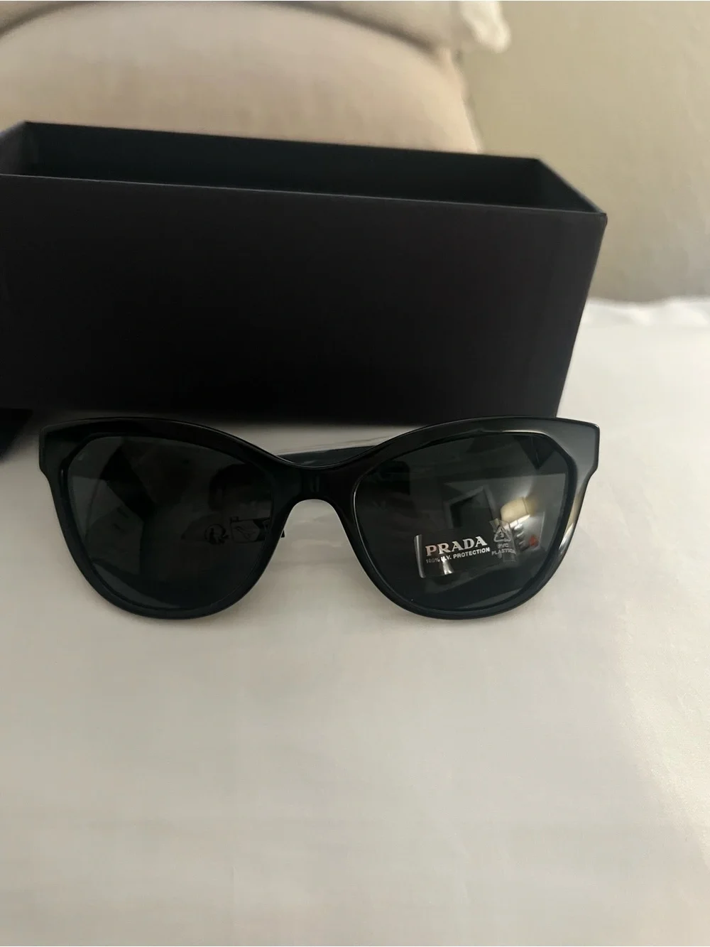 NWT Prada Black Cat-Eye Women's Sunglasses 56mm